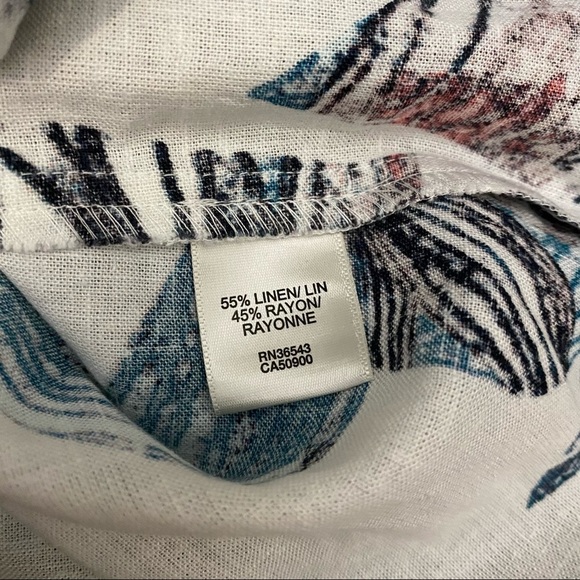 Van Heusen | leaf print linen top - Picture 5 of 5